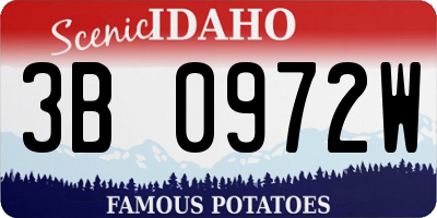 ID license plate 3B0972W