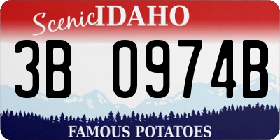 ID license plate 3B0974B