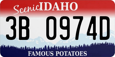 ID license plate 3B0974D