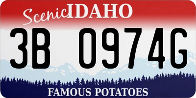 ID license plate 3B0974G