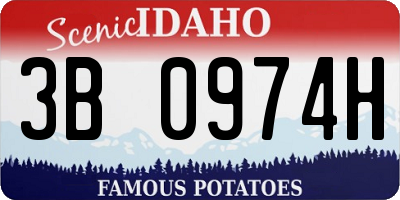 ID license plate 3B0974H