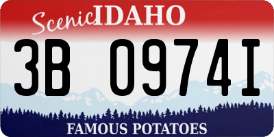 ID license plate 3B0974I