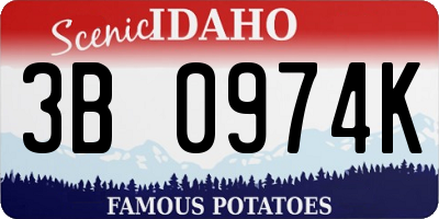 ID license plate 3B0974K