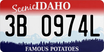 ID license plate 3B0974L