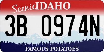 ID license plate 3B0974N