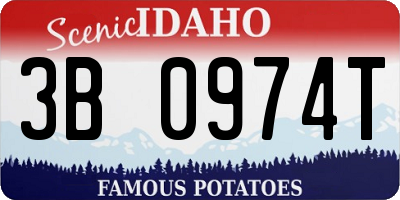ID license plate 3B0974T