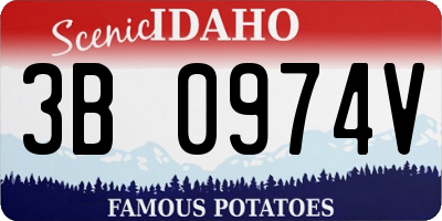 ID license plate 3B0974V