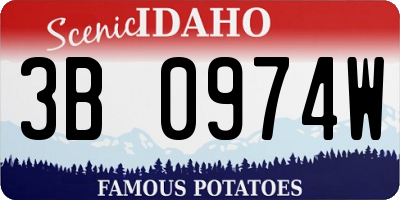 ID license plate 3B0974W