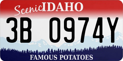ID license plate 3B0974Y