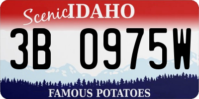 ID license plate 3B0975W