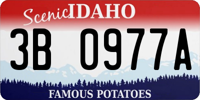 ID license plate 3B0977A