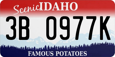ID license plate 3B0977K