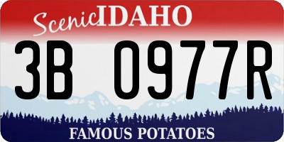 ID license plate 3B0977R