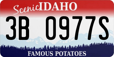 ID license plate 3B0977S