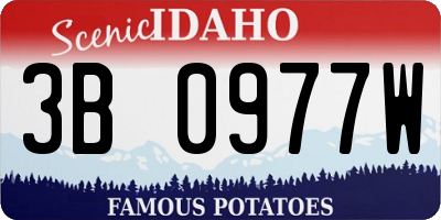 ID license plate 3B0977W