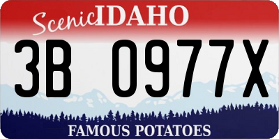 ID license plate 3B0977X