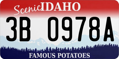 ID license plate 3B0978A
