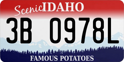 ID license plate 3B0978L