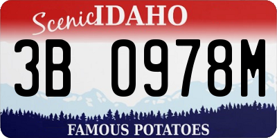 ID license plate 3B0978M