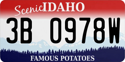 ID license plate 3B0978W