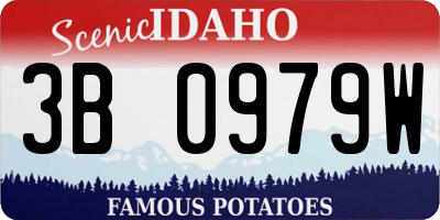 ID license plate 3B0979W
