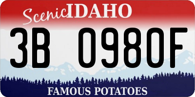 ID license plate 3B0980F