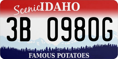 ID license plate 3B0980G