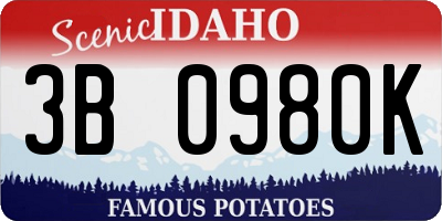 ID license plate 3B0980K