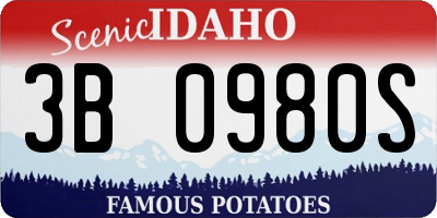 ID license plate 3B0980S