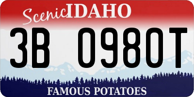 ID license plate 3B0980T