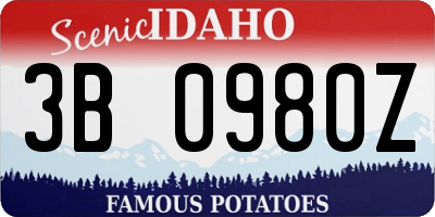ID license plate 3B0980Z