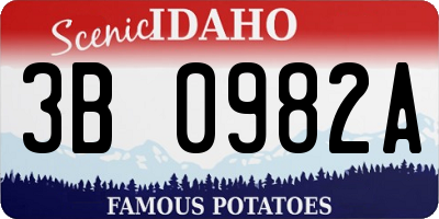 ID license plate 3B0982A
