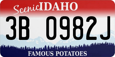 ID license plate 3B0982J