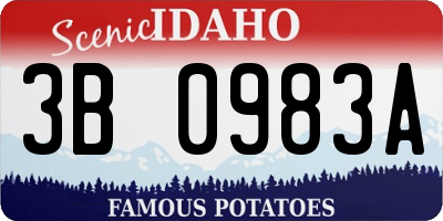 ID license plate 3B0983A