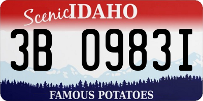 ID license plate 3B0983I