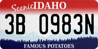 ID license plate 3B0983N