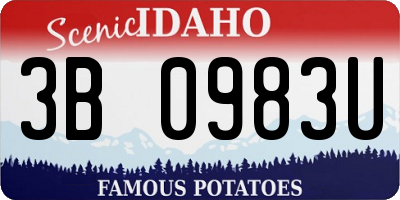 ID license plate 3B0983U