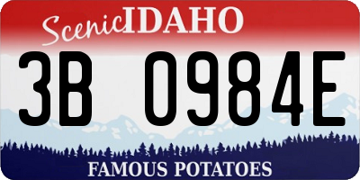 ID license plate 3B0984E