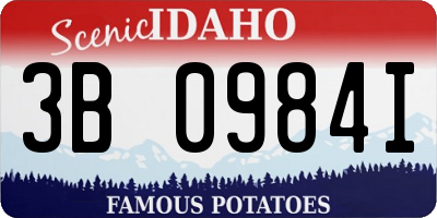ID license plate 3B0984I