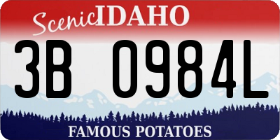 ID license plate 3B0984L