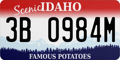 ID license plate 3B0984M