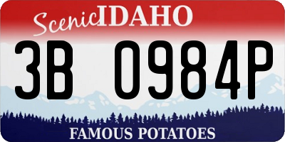ID license plate 3B0984P