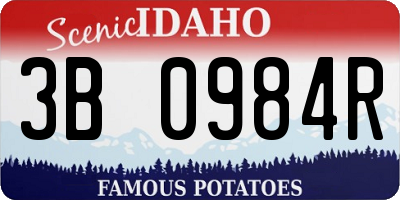 ID license plate 3B0984R