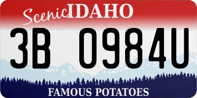ID license plate 3B0984U