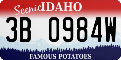 ID license plate 3B0984W
