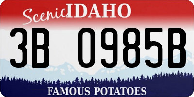 ID license plate 3B0985B