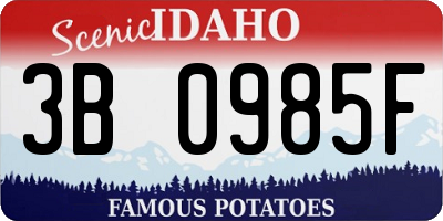 ID license plate 3B0985F
