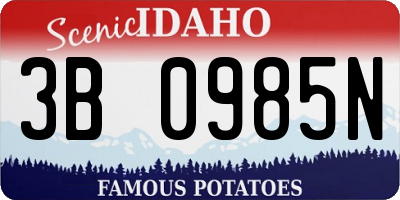 ID license plate 3B0985N