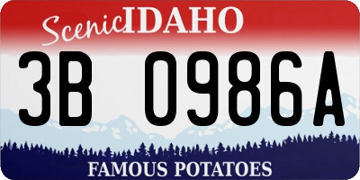 ID license plate 3B0986A