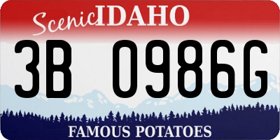 ID license plate 3B0986G